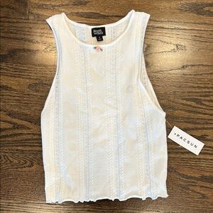 PacSun Ivory Textured Tank Top